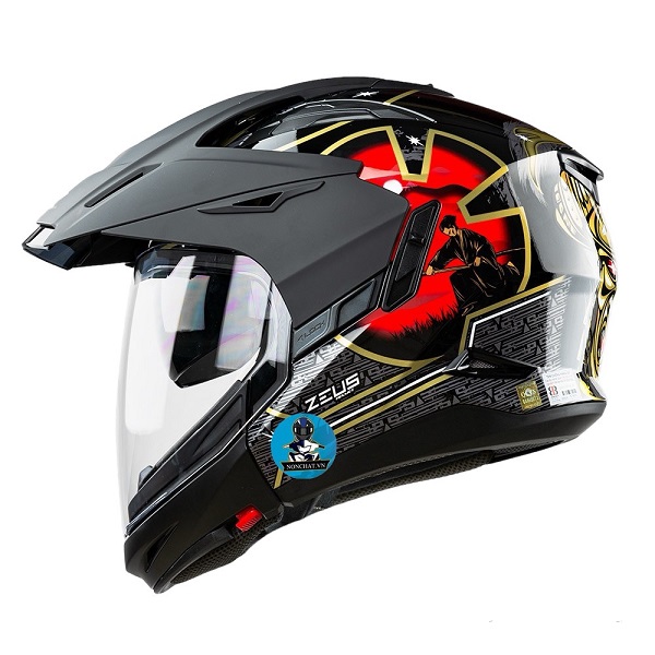 MŨ 3/4 ZEUS 613B SAMURAI ĐEN CẰM