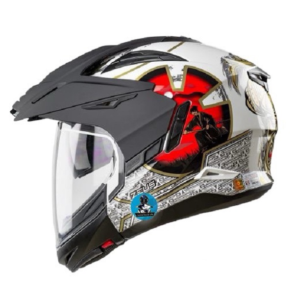 MŨ 3/4 ZEUS 613B SAMURAI TRẮNG CẰM