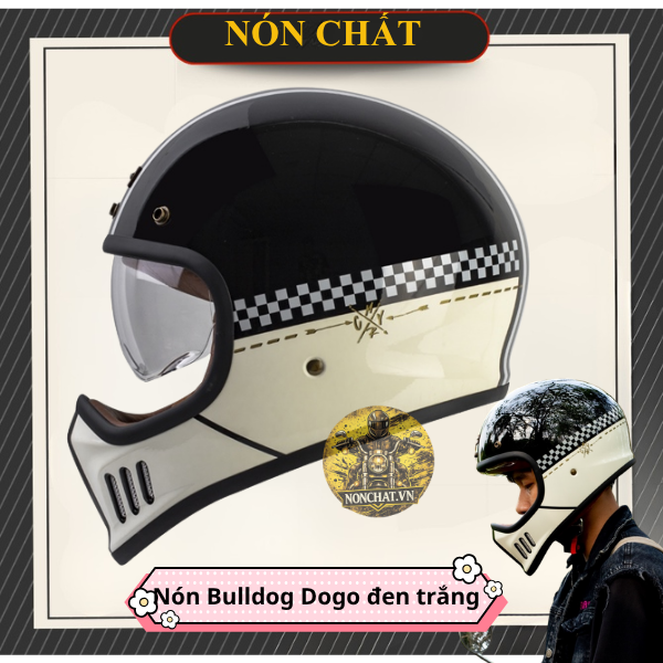 Nón Bulldog DOGO Đen Trắng