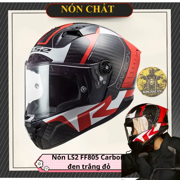 Nón Ls2 FF805 CRacing1 Gl.red White