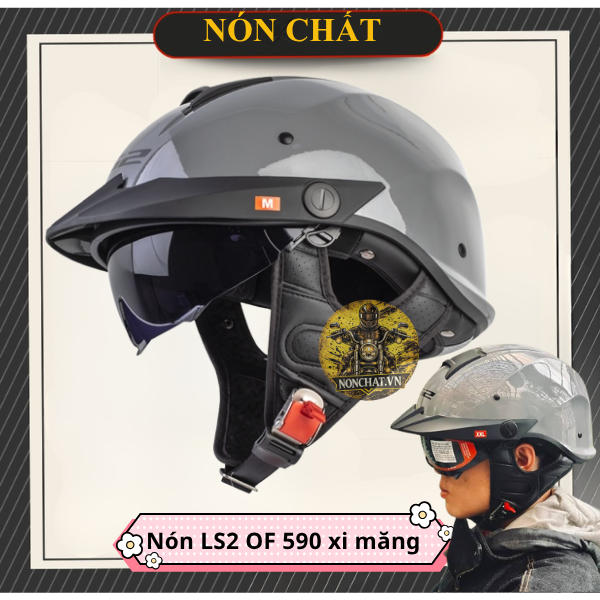 Nón LS2 OF590 Xám Xi Măng