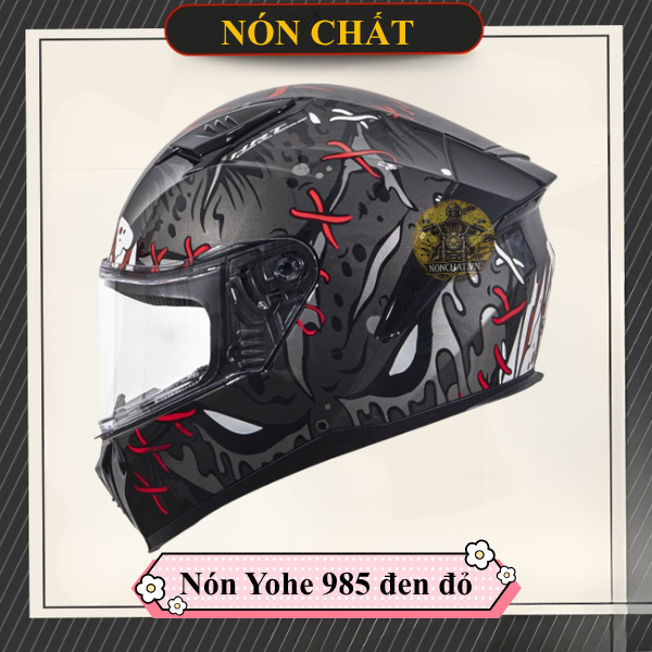 Nón Fullface Yohe 985 đen đỏ