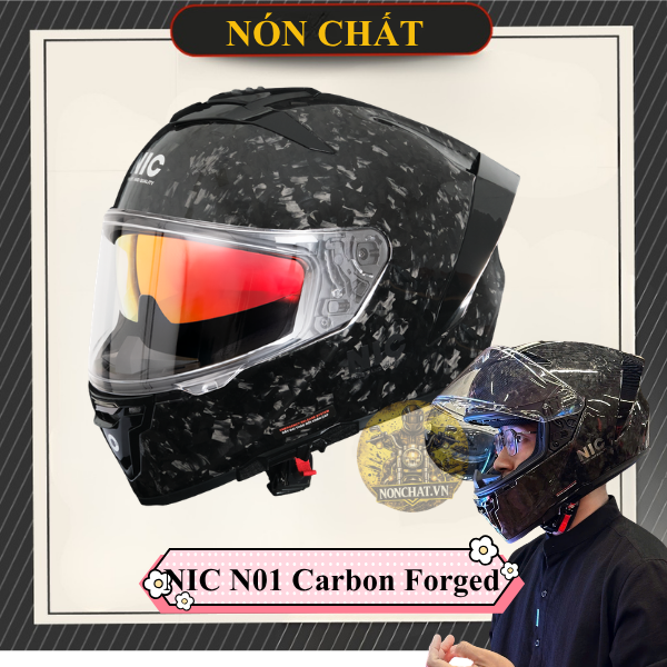 Nón Fullface NIC N01 Carbon Forged 2 Kính