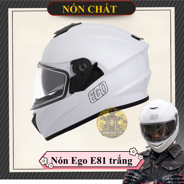 Nón Fullface Ego E81 2 Kính Trắng Bóng