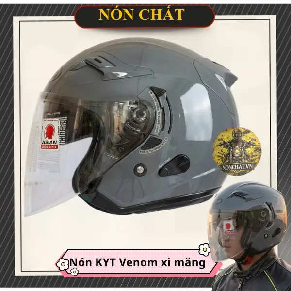 Nón KYT Venom xi măng